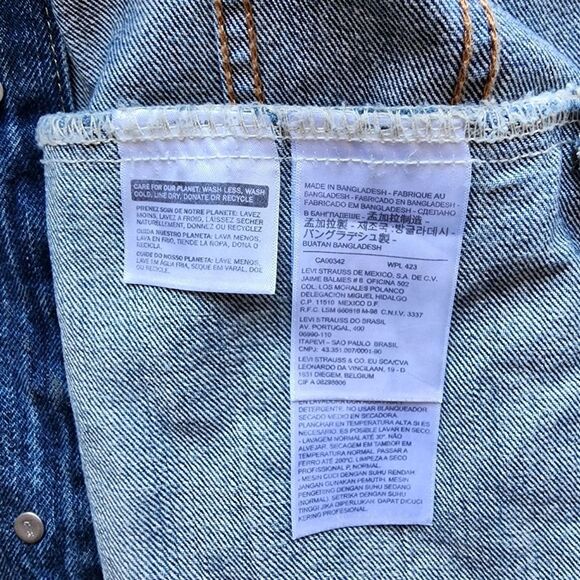 Levi's Denim Trucker Jacket Mens SZ XXL Acid Wash Punk Grunge Workwear Rocker - Picture 3 of 6